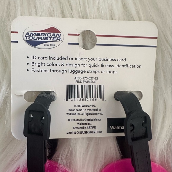 American Tourister Pink Swimsuit Luggage Tag Set - Picture 6 of 7